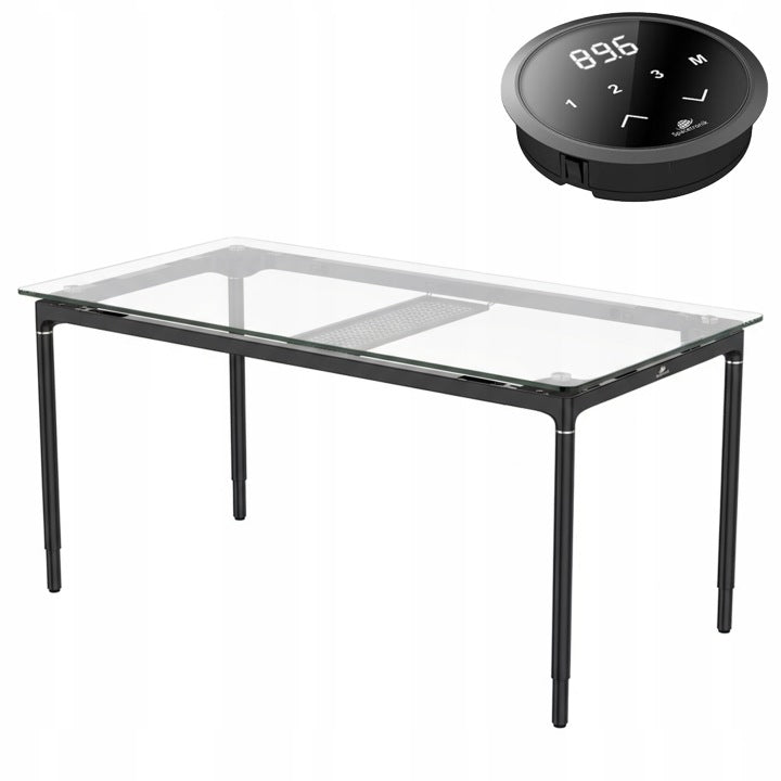 Czarny elektryczny stelaż biurka Spacetronik z 4 silnikami, 100 kg