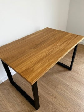 Dębowy stół premium 120 x 80 x 3 cm w stylu industrialnym