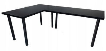 Czarne narożne biurko gamingowe DAMING 202 x 66 cm