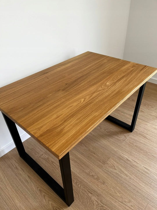 Dębowy stół premium 120 x 80 x 3 cm w stylu industrialnym