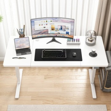 Białe biurko elektrycznie podnoszone 120 cm, 72–118 cm