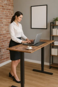 Elektryczne biurko gamingowe 140 cm z regulacją wysokości, styl loft