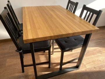 Dębowy stół premium 120 x 80 x 3 cm w stylu industrialnym