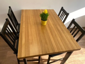 Dębowy stół premium 120 x 80 x 3 cm w stylu industrialnym