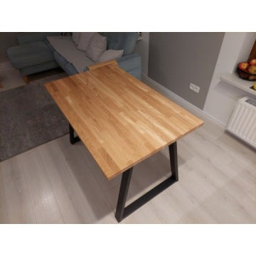 Nowoczesny stół loftowy 120 x 80 cm z dębowym blatem