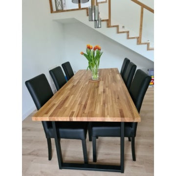 Nowoczesny stół loftowy 120 x 80 cm z dębowym blatem