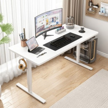 Białe biurko elektrycznie podnoszone 120 cm, 72–118 cm