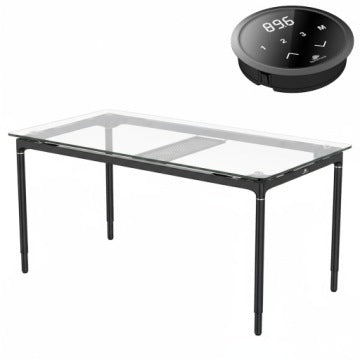 Czarny elektryczny stelaż biurka Spacetronik z 4 silnikami, 100 kg